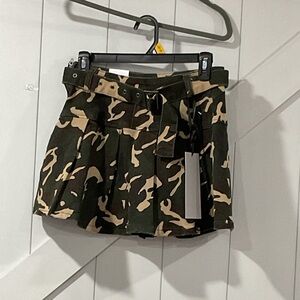 GENERATION Y Camouflage Mini Skirt with Belt